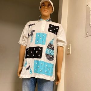 GENUINE THREADZ  S M L XL WHITE BLACK AQUA